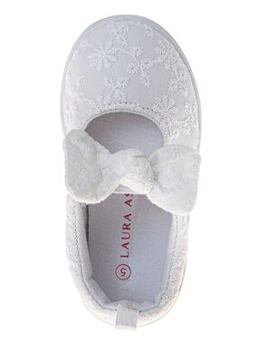 Laura Ashley MJ Style Kids Slip-On Bow Accent Sneakers Size 10